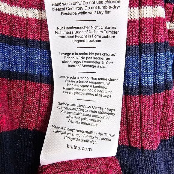 Knitss Olivia Dress Polo Neck Striped Knit Midi Dress - Size M - Picture 10 of 10